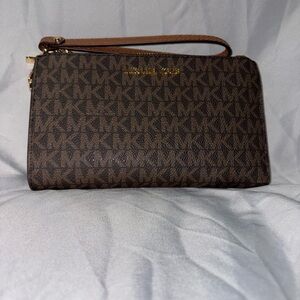 Michael Kors Dark Brown Monogram Wristlet